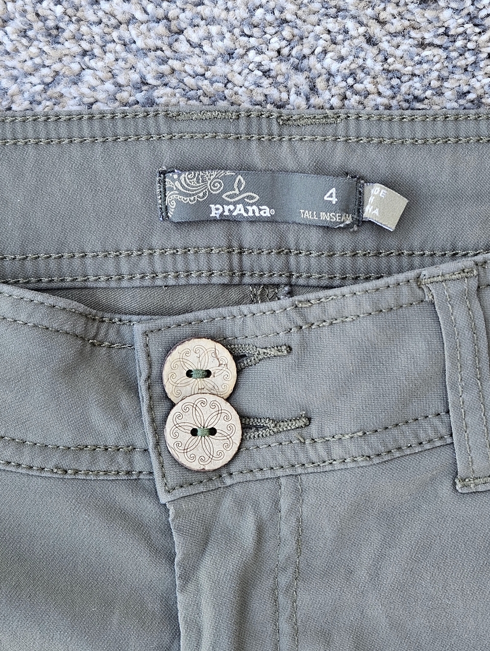 Prana Halle Pant Olive Green Hiking Convertible Pants Outdoor Womens Size 4 Tall - Picture 4 of 16